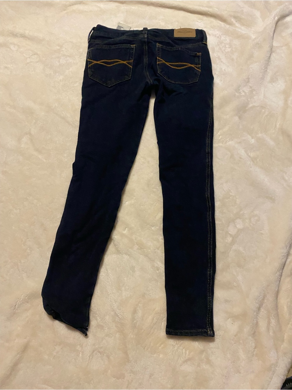 abercrombie kids Navy Jeans with Gold Stitch Accents